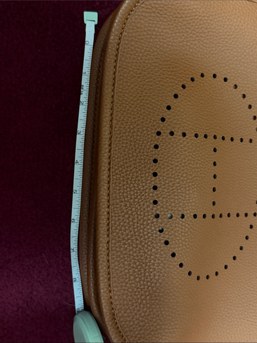 Perforated H Detail Shoulder Bag in Tan Brown - Picture 5 of 6